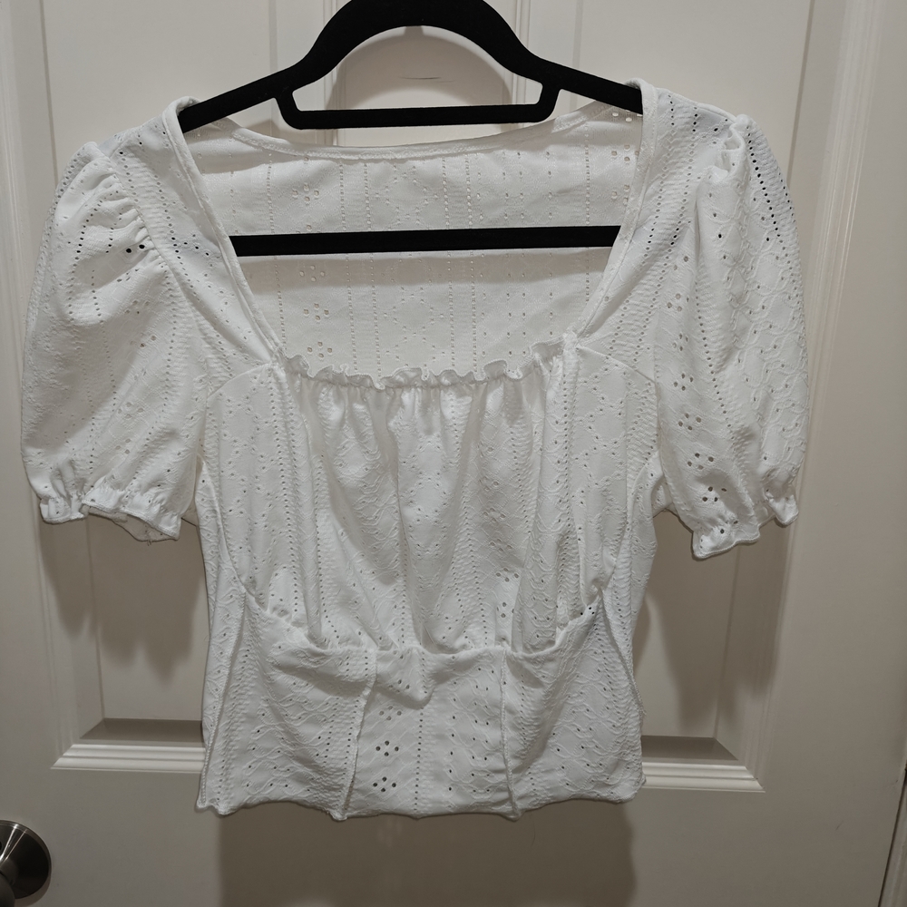 White Eyelet Women's Top